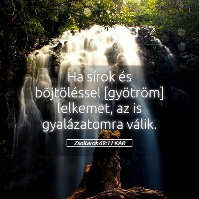 Picture 05 - Zsoltárok 69:11 KAR - Ha sírok és bõjtöléssel [gyötröm] - Bible Verse Picture