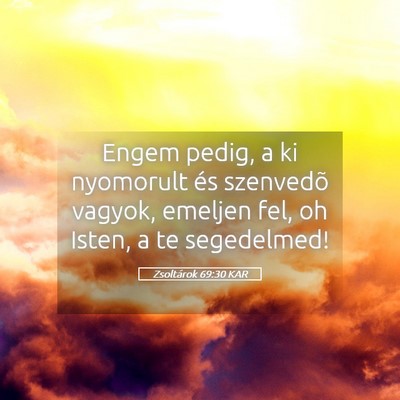 Picture 05 - Zsoltárok 69:30 KAR - Engem pedig, a ki nyomorult és szenvedõ vagyok, - Bible Verse Picture