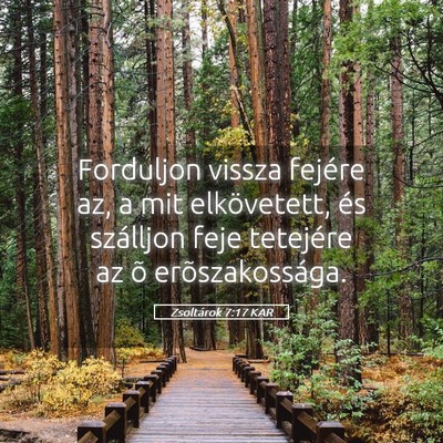 Picture 05 - Zsoltárok 7:17 KAR - Forduljon vissza fejére az, a mit elkövetett, - Bible Verse Picture