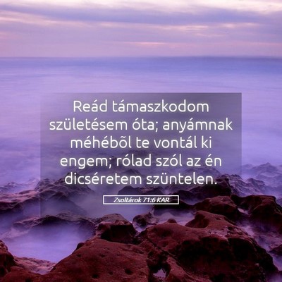 Picture 05 - Zsoltárok 71:6 KAR - Reád támaszkodom születésem óta; anyámnak - Bible Verse Picture