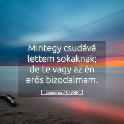 Picture 05 - Zsoltárok 71:7 KAR - Mintegy csudává lettem sokaknak; de te vagy az - Bible Verse Picture