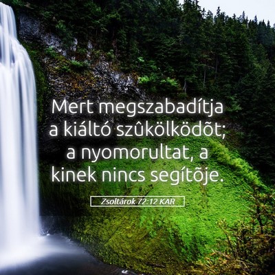 Picture 05 - Zsoltárok 72:12 KAR - Mert megszabadítja a kiáltó szûkölködõt; a - Bible Verse Picture