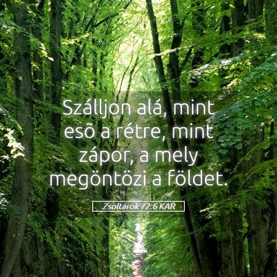 Picture 05 - Zsoltárok 72:6 KAR - Szálljon alá, mint esõ a rétre, mint zápor, - Bible Verse Picture