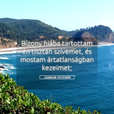 Picture 05 - Zsoltárok 73:13 KAR - Bizony hiába tartottam én tisztán szívemet, - Bible Verse Picture