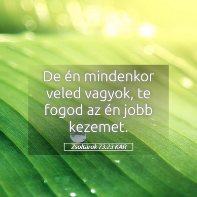 Picture 05 - Zsoltárok 73:23 KAR - De én mindenkor veled vagyok, te fogod az én - Bible Verse Picture