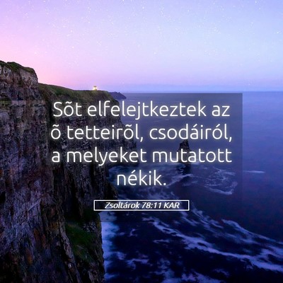 Picture 05 - Zsoltárok 78:11 KAR - Sõt elfelejtkeztek az õ tetteirõl, - Bible Verse Picture