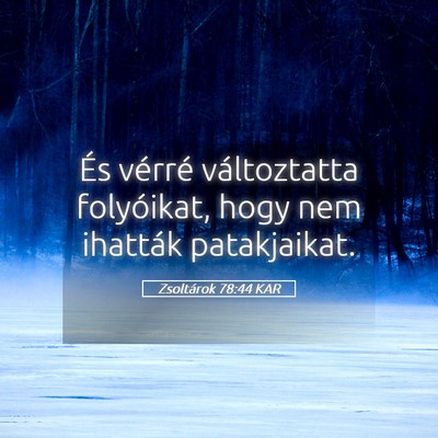 Picture 05 - Zsoltárok 78:44 KAR - És vérré változtatta folyóikat, hogy nem - Bible Verse Picture