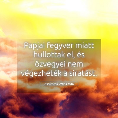 Picture 05 - Zsoltárok 78:64 KAR - Papjai fegyver miatt hullottak el, és özvegyei - Bible Verse Picture