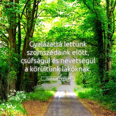Picture 05 - Zsoltárok 79:4 KAR - Gyalázattá lettünk szomszédaink elõtt, - Bible Verse Picture