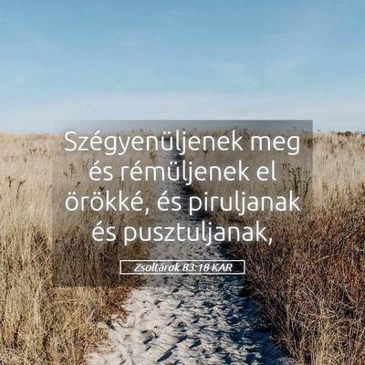 Picture 05 - Zsoltárok 83:18 KAR - Szégyenüljenek meg és rémüljenek el - Bible Verse Picture