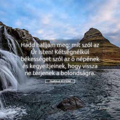 Picture 05 - Zsoltárok 85:9 KAR - Hadd halljam meg: mit szól az Úr Isten! - Bible Verse Picture