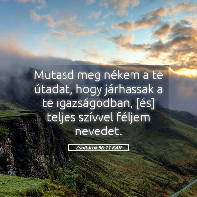 Picture 05 - Zsoltárok 86:11 KAR - Mutasd meg nékem a te útadat, hogy járhassak a - Bible Verse Picture