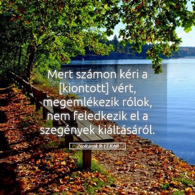 Picture 05 - Zsoltárok 9:13 KAR - Mert számon kéri a [kiontott] vért, - Bible Verse Picture