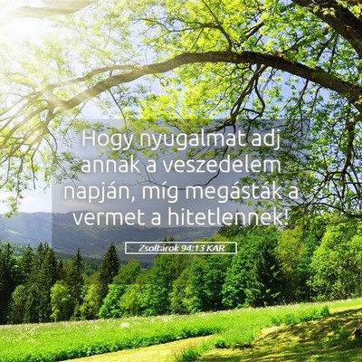 Picture 05 - Zsoltárok 94:13 KAR - Hogy nyugalmat adj annak a veszedelem napján, - Bible Verse Picture