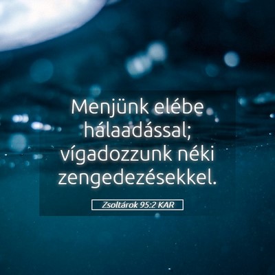 Picture 05 - Zsoltárok 95:2 KAR - Menjünk elébe hálaadással; vígadozzunk néki - Bible Verse Picture