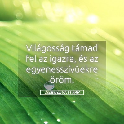 Picture 05 - Zsoltárok 97:11 KAR - Világosság támad fel az igazra, és az - Bible Verse Picture