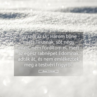 Picture 05 - Ámos 1:9 KAR - Így szól az Úr: Három bûne miatt Tírusnak, - Bible Verse Picture