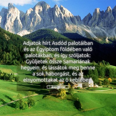 Picture 05 - Ámos 3:9 KAR - Adjatok hírt Asdód palotáiban és az Égyiptom - Bible Verse Picture