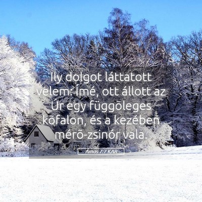 Picture 05 - Ámos 7:7 KAR - Ily dolgot láttatott velem: Ímé, ott állott - Bible Verse Picture