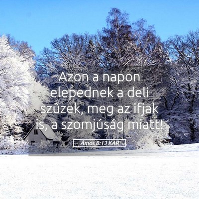 Picture 05 - Ámos 8:13 KAR - Azon a napon elepednek a deli szûzek, meg az - Bible Verse Picture