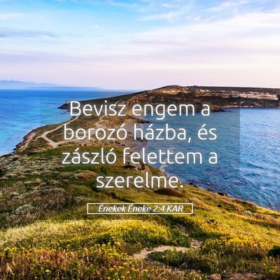 Picture 05 - Énekek Éneke 2:4 KAR - Bevisz engem a borozó házba, és zászló - Bible Verse Picture