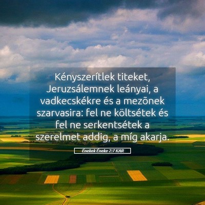 Picture 05 - Énekek Éneke 2:7 KAR - Kényszerítlek titeket, Jeruzsálemnek leányai, - Bible Verse Picture