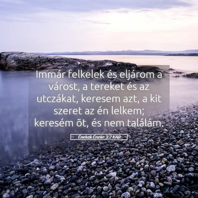 Picture 05 - Énekek Éneke 3:2 KAR - Immár felkelek és eljárom a várost, a tereket - Bible Verse Picture