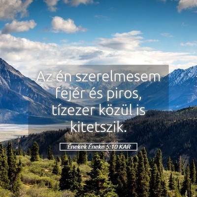 Picture 05 - Énekek Éneke 5:10 KAR - Az én szerelmesem fejér és piros, tízezer - Bible Verse Picture