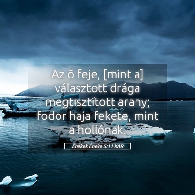 Picture 05 - Énekek Éneke 5:11 KAR - Az õ feje, [mint a] választott drága - Bible Verse Picture