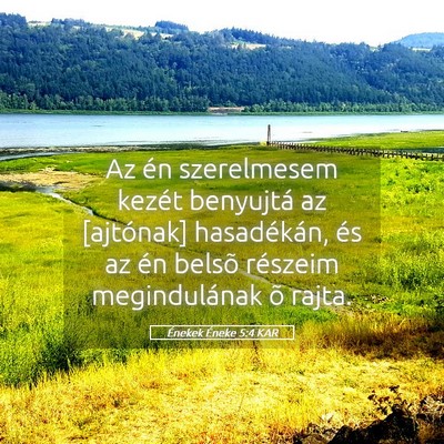 Picture 05 - Énekek Éneke 5:4 KAR - Az én szerelmesem kezét benyujtá az [ajtónak] - Bible Verse Picture