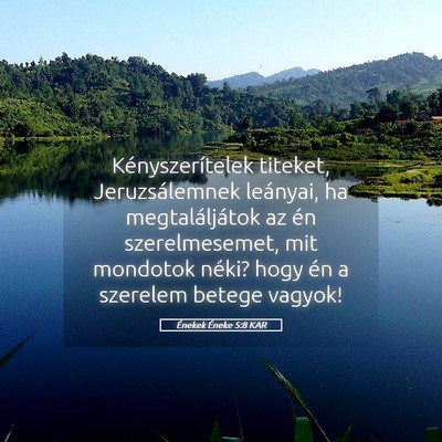 Picture 05 - Énekek Éneke 5:8 KAR - Kényszerítelek titeket, Jeruzsálemnek - Bible Verse Picture