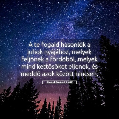 Picture 05 - Énekek Éneke 6:3 KAR - A te fogaid hasonlók a juhok nyájához, melyek - Bible Verse Picture