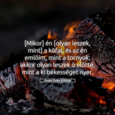 Picture 05 - Énekek Éneke 8:10 KAR - [Mikor] én [olyan leszek, mint] a kõfal, és az - Bible Verse Picture