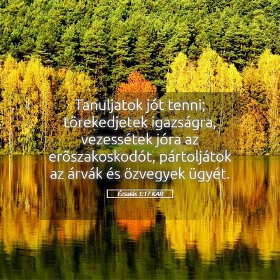 Picture 05 - Ézsaiás 1:17 KAR - Tanuljatok jót tenni; törekedjetek igazságra, - Bible Verse Picture