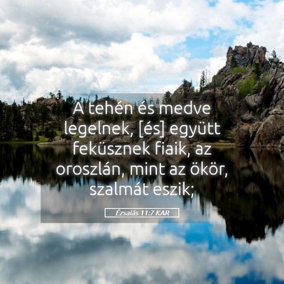 Picture 05 - Ézsaiás 11:7 KAR - A tehén és medve legelnek, [és] együtt - Bible Verse Picture