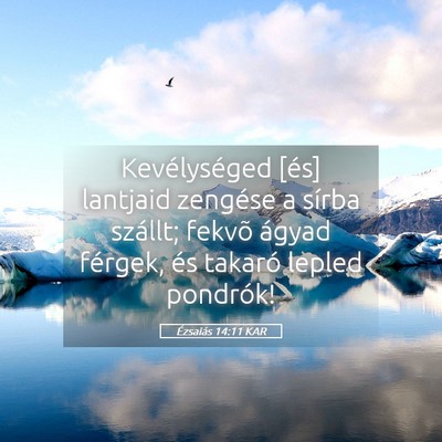 Picture 05 - Ézsaiás 14:11 KAR - Kevélységed [és] lantjaid zengése a sírba - Bible Verse Picture