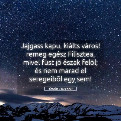 Picture 05 - Ézsaiás 14:31 KAR - Jajgass kapu, kiálts város! remeg egész - Bible Verse Picture