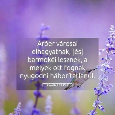 Picture 05 - Ézsaiás 17:2 KAR - Aróer városai elhagyatnak, [és] barmokéi - Bible Verse Picture