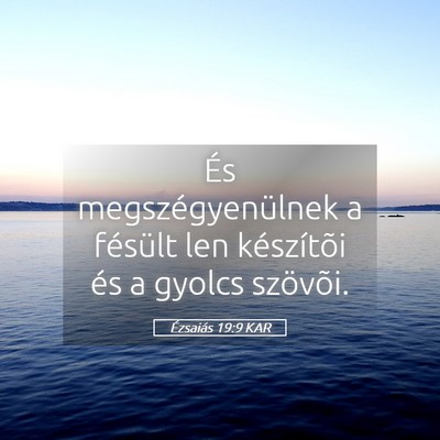 Picture 05 - Ézsaiás 19:9 KAR - És megszégyenülnek a fésült len készítõi - Bible Verse Picture