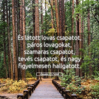 Picture 05 - Ézsaiás 21:7 KAR - És látott lovas csapatot, páros lovagokat, - Bible Verse Picture