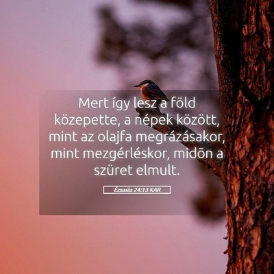 Picture 05 - Ézsaiás 24:13 KAR - Mert így lesz a föld közepette, a népek - Bible Verse Picture
