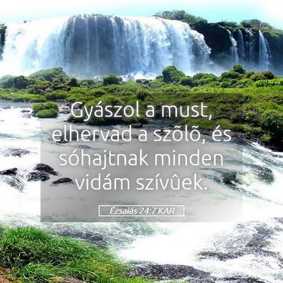 Picture 05 - Ézsaiás 24:7 KAR - Gyászol a must, elhervad a szõlõ, és - Bible Verse Picture