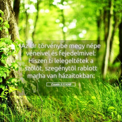 Picture 05 - Ézsaiás 3:15 KAR - Az Úr törvénybe megy népe véneivel és - Bible Verse Picture