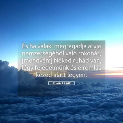 Picture 05 - Ézsaiás 3:7 KAR - És ha valaki megragadja atyja nemzetségébõl - Bible Verse Picture