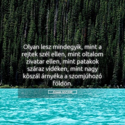 Picture 05 - Ézsaiás 32:2 KAR - Olyan lesz mindegyik, mint a rejtek szél ellen, - Bible Verse Picture