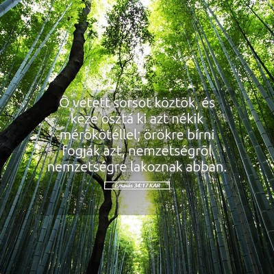 Picture 05 - Ézsaiás 34:17 KAR - Õ vetett sorsot köztök, és keze osztá ki azt - Bible Verse Picture