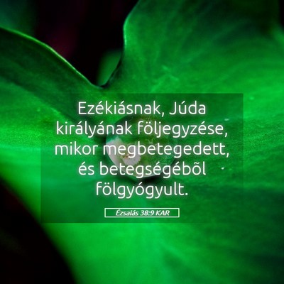 Picture 05 - Ézsaiás 38:9 KAR - Ezékiásnak, Júda királyának följegyzése, - Bible Verse Picture