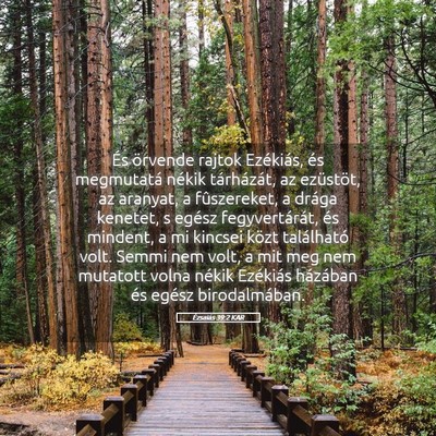 Picture 05 - Ézsaiás 39:2 KAR - És örvende rajtok Ezékiás, és megmutatá - Bible Verse Picture