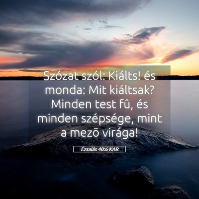 Picture 05 - Ézsaiás 40:6 KAR - Szózat szól: Kiálts! és monda: Mit kiáltsak? - Bible Verse Picture