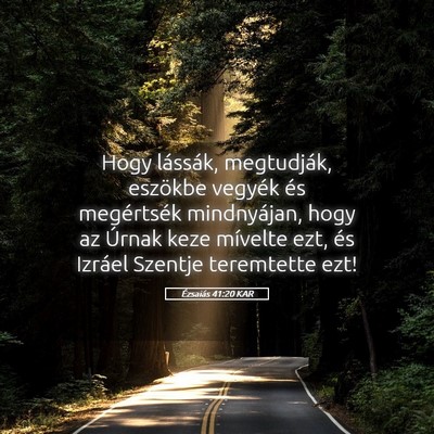 Picture 05 - Ézsaiás 41:20 KAR - Hogy lássák, megtudják, eszökbe vegyék és - Bible Verse Picture